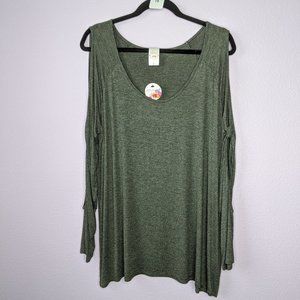 Grey Long Sleeved Knit Shirt, Size 2XL